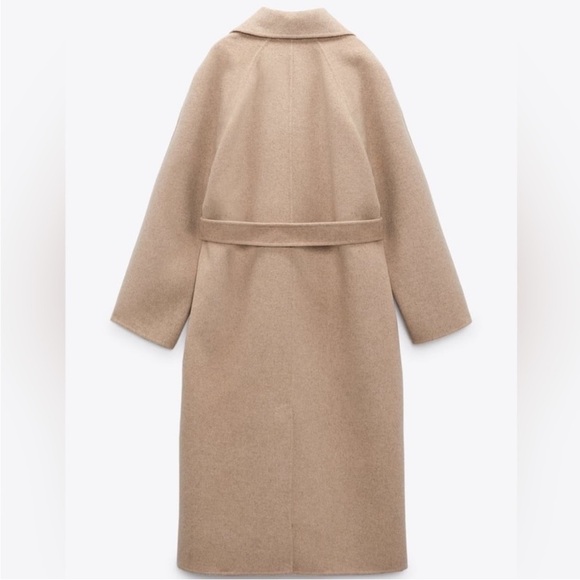 Oversized double breasted wool trench coat - Picture 4 of 11